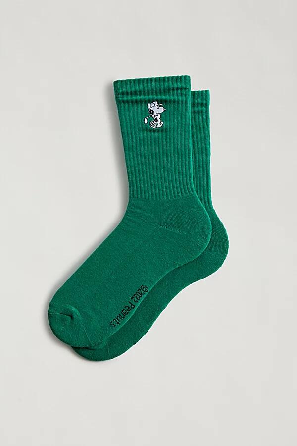 Snoopy Golf Crew Sock in Green Cover