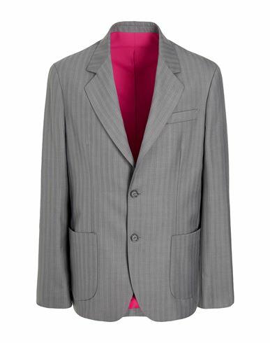 8 By Yoox Tone On Tone Striped Oversize Blazer Man Blazer Grey Polyester, Viscose Cover