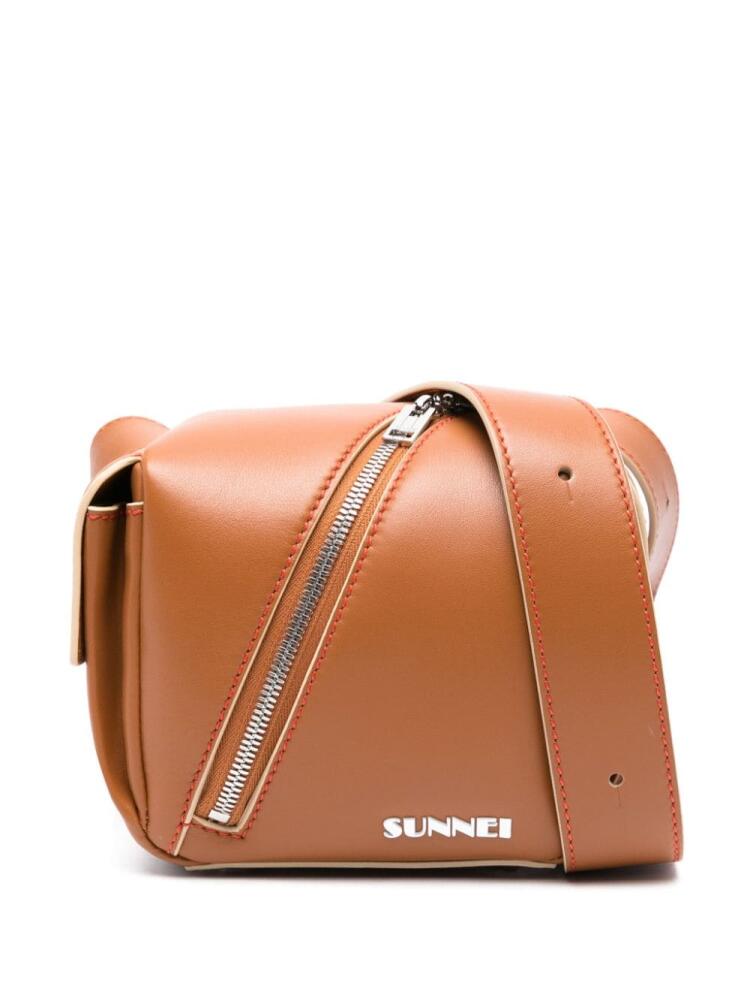 Sunnei Lacubetto leather shoulder bag - Orange Cover