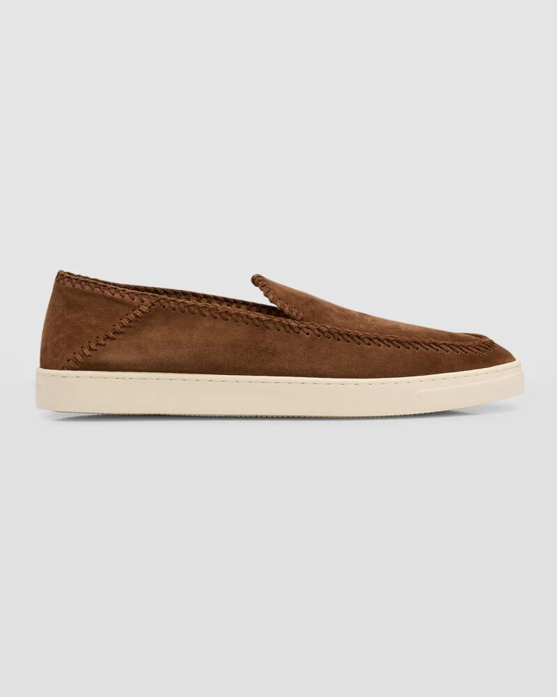 Giorgio Armani Men's Suede Sneaker-Sole Loafers Cover