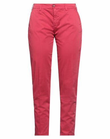 40weft Woman Pants Red Cotton, Elastane Cover