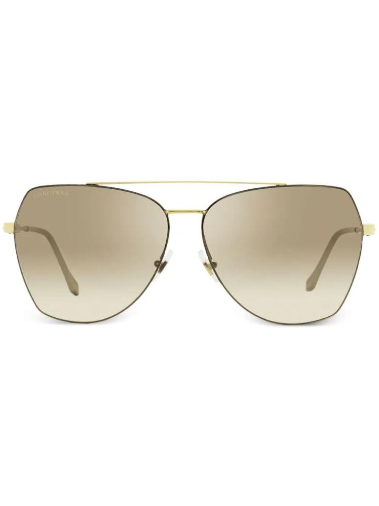 Longines gradient-lenses pilot-frame sunglasses - Gold Cover