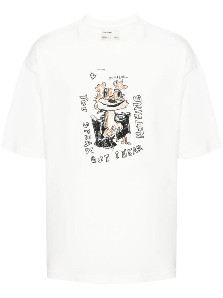 DOMREBEL Speak graphic-print cotton T-shirt - White Cover