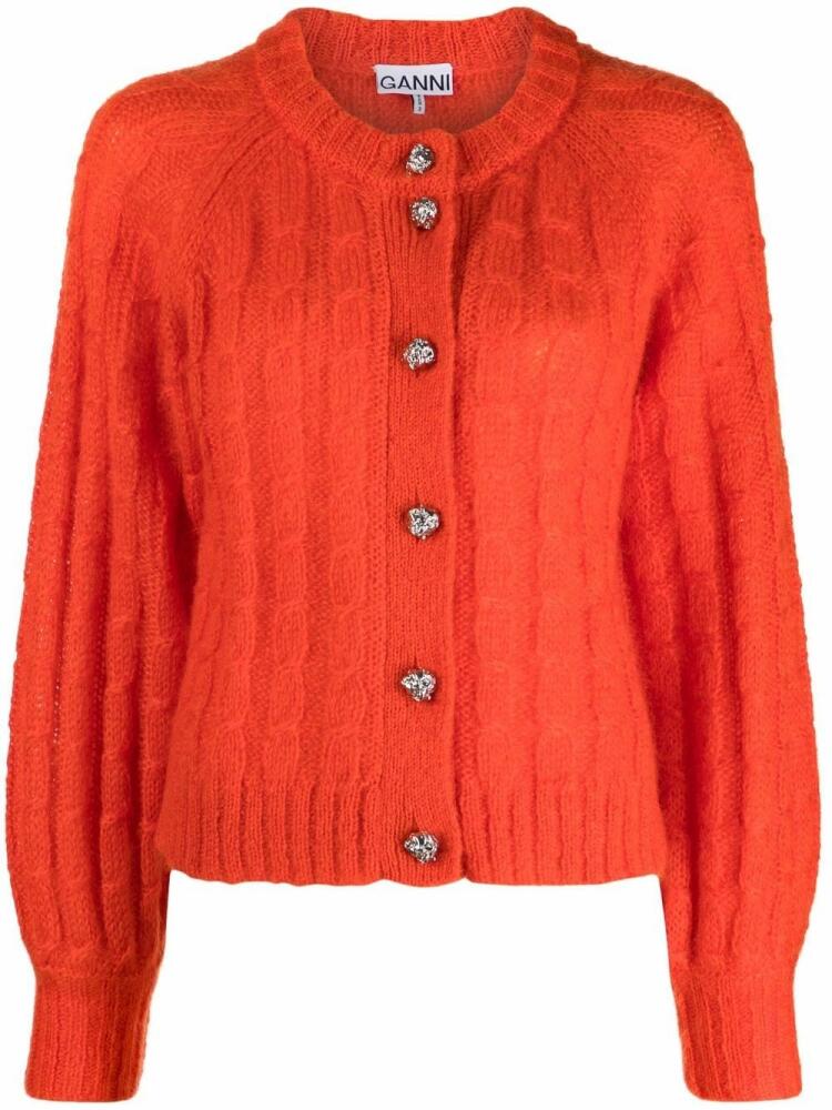 GANNI cable-knit cardigan - Orange Cover