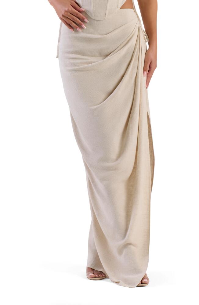 Naked Wardrobe Chic High Waist Maxi Skirt in Cream Cover