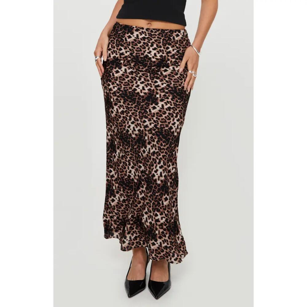 Princess Polly Emily Leopard Print Maxi Skirt in Brown Cover