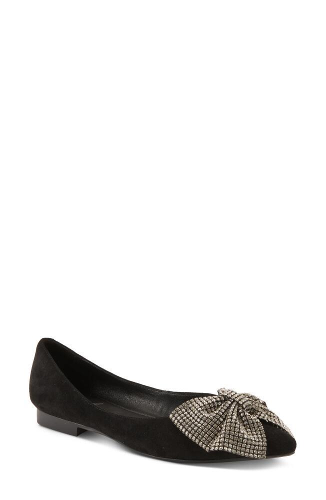 AZURA BY SPRING STEP Adularia Bow Flat in Black Suede Cover