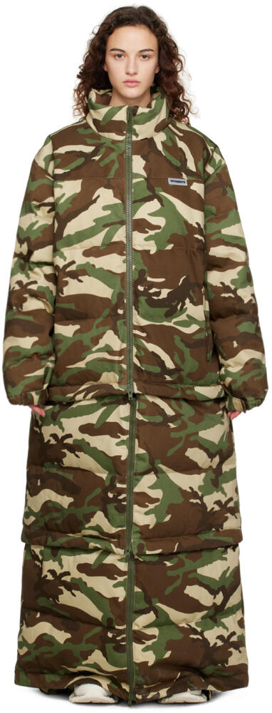 VETEMENTS Khaki Transformer Down Coat Cover