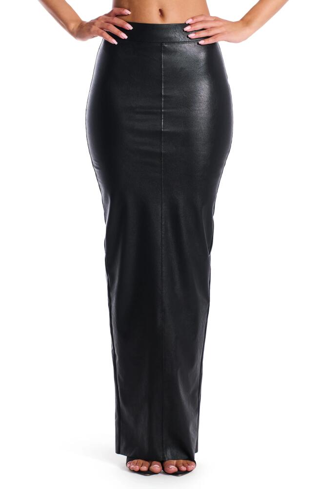 Naked Wardrobe The Faux Leather Life Midi Skirt in Black Cover