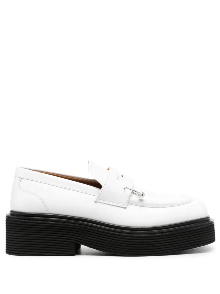 Marni piercing-detail slip-on loafers - White Cover