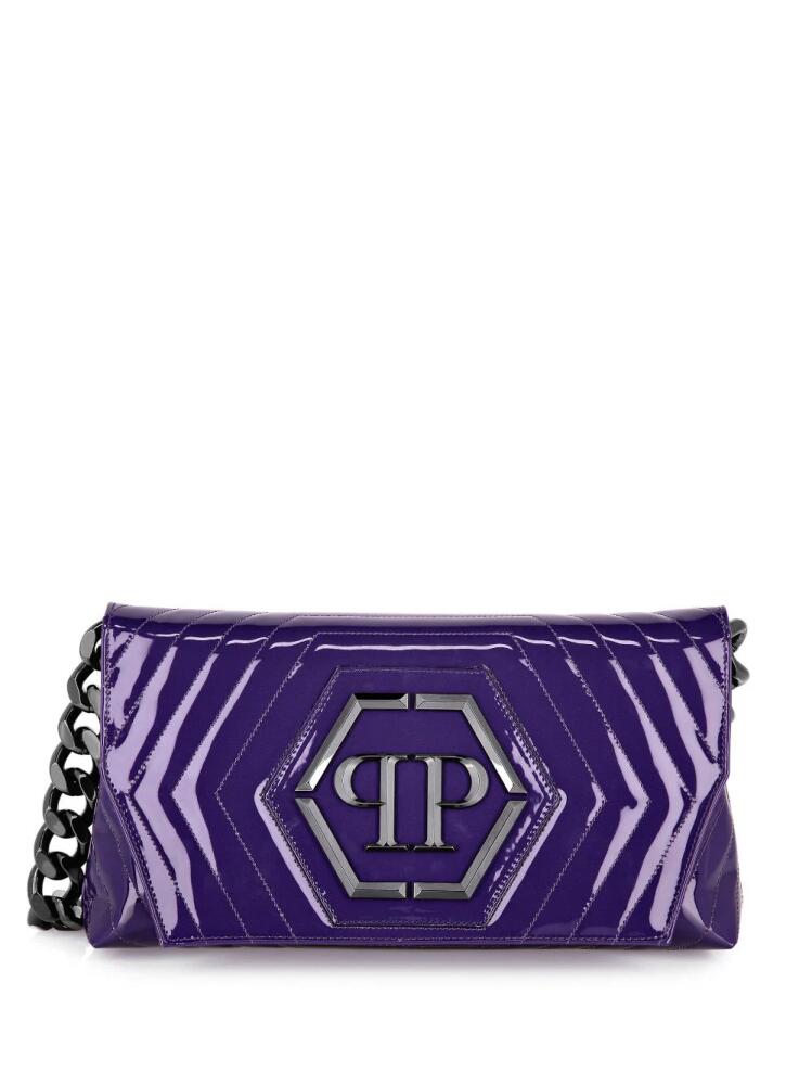 Philipp Plein Stones patent-leather shoulder bag - Purple Cover