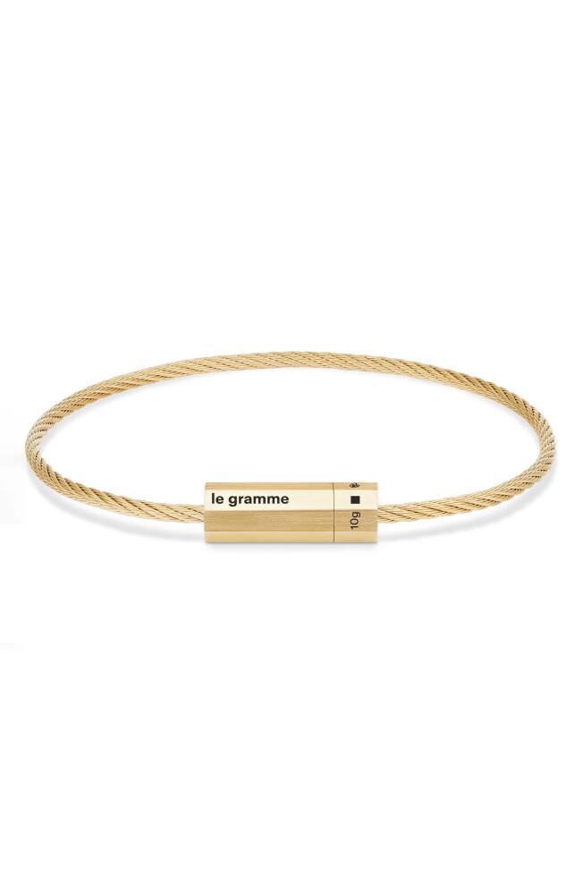 le gramme 10G Brushed 18K Yellow Gold Octagonal Cable Bracelet Cover