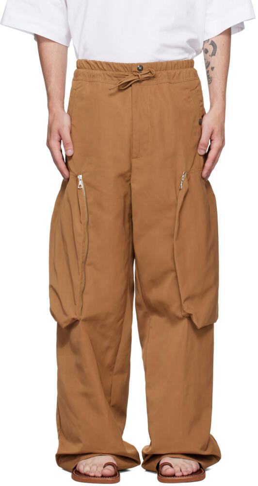 Dries Van Noten Tan Wide-Leg Cargo Pants Cover