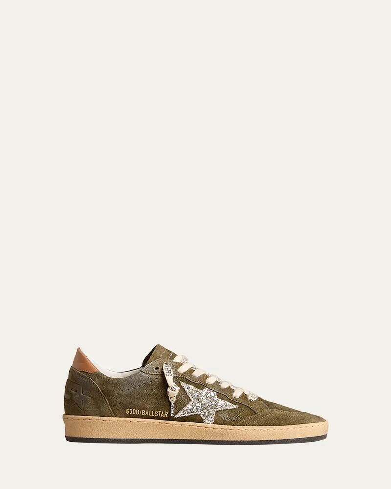 Golden Goose Ballstar Suede Glitter Low-Top Sneakers Cover