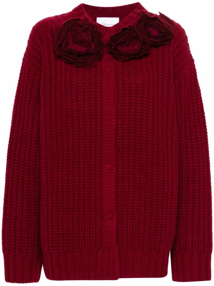 Blumarine floral-appliqué cardigan - Red Cover