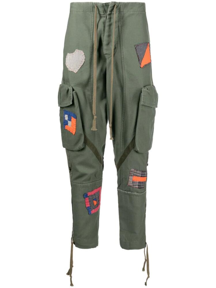 Greg Lauren patchwork cargo trousers - Green Cover