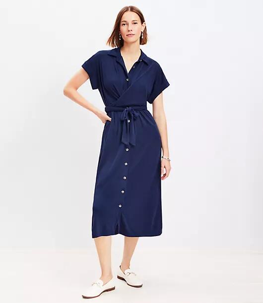 Loft Tie Front Midi Shirtdress Cover