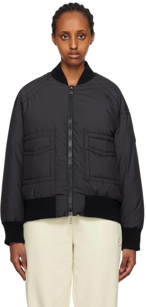 Moncler Black Jucar Down Bomber Jacket Cover