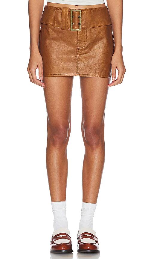 LIONESS Uma Mini Skirt in Tan Cover