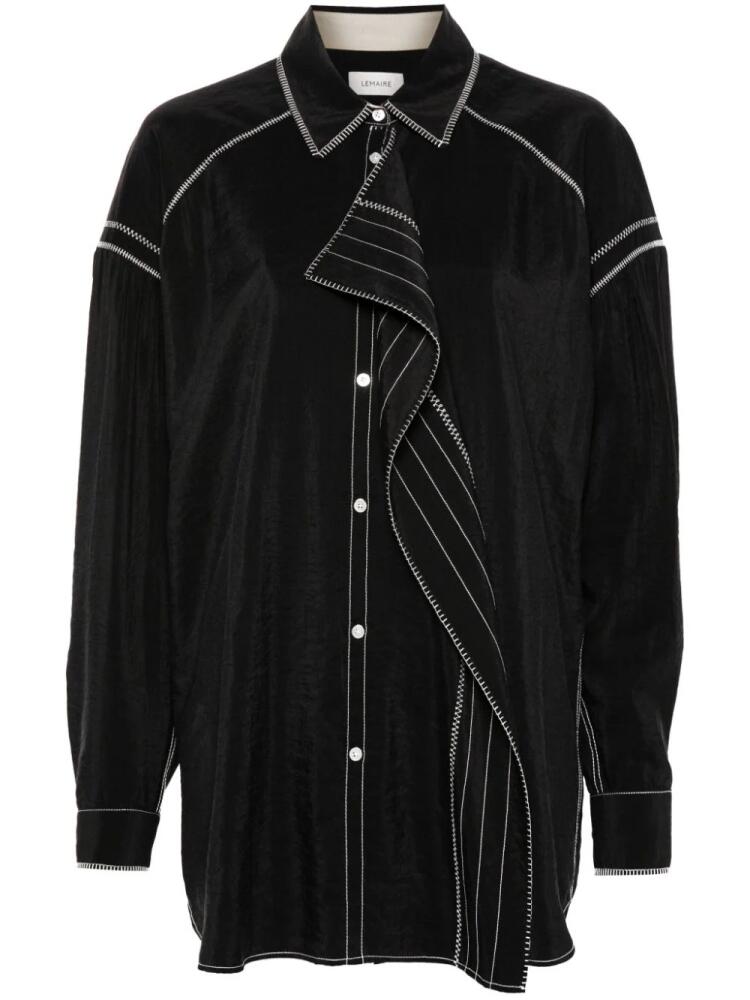 LEMAIRE embroidered asymmetric shirt - Black Cover