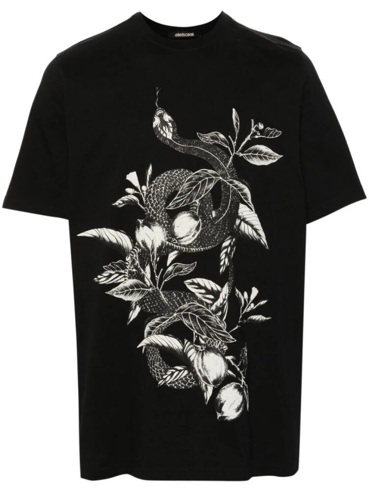 Roberto Cavalli mix-print cotton T-shirt - Black Cover