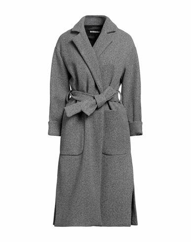 Biancoghiaccio Woman Coat Grey Polyester Cover