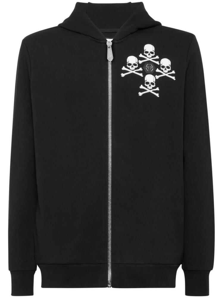 Philipp Plein skull-print cotton-blend hoodie - Black Cover