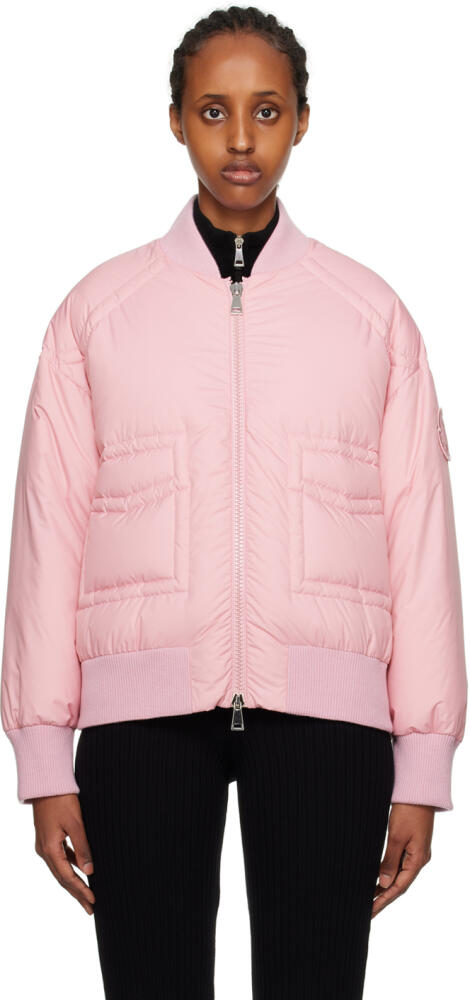 Moncler Pink Jucar Down Bomber Jacket Cover