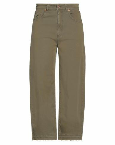 Avantgar Denim By European Culture Woman Pants Military green Cotton, Polyester, Elastane Cover