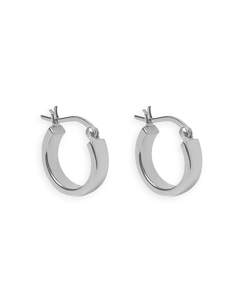 Argento Vivo Squared Thick Huggie Hoop Earrings in Sterling Silver Cover