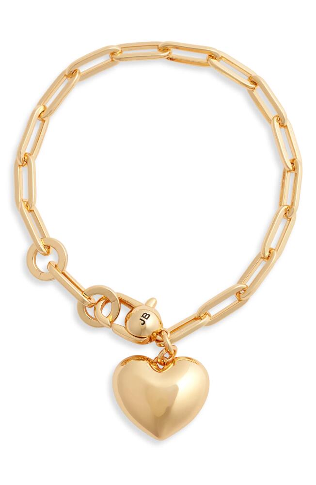 Jenny Bird Puffy Heart Charm Paper Clip Chain Bracelet in High Polish Gold Cover