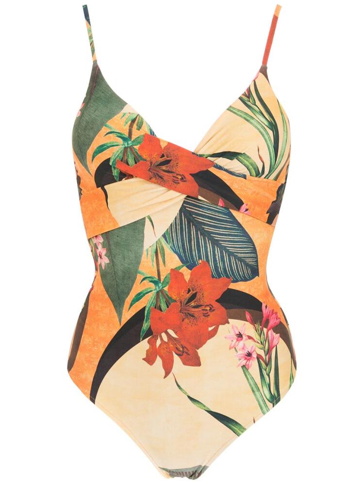 Lygia & Nanny Bianca floral-print swimsuit - Yellow Cover