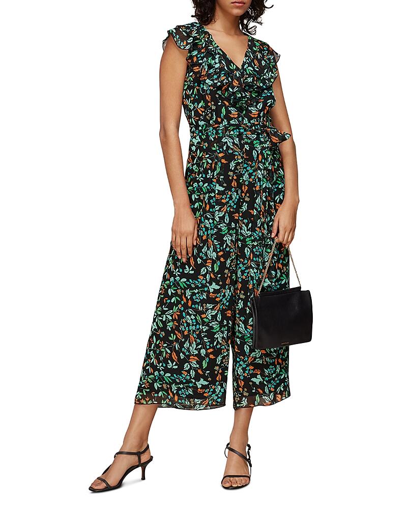 Whistles Forest Floral Print Jumpsuit Cover