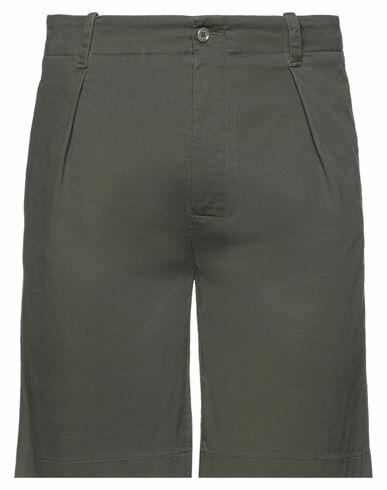 Grey Daniele Alessandrini Man Shorts & Bermuda Shorts Dark green Cotton, Elastane Cover