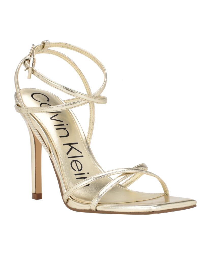 Calvin Klein Women's Tegin Strappy Dress High Heel Sandals - Gold Cover