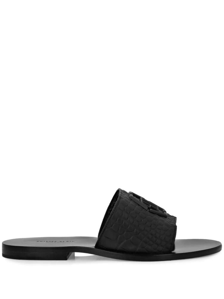 Philipp Plein crocodile-embossed leather sandals - Black Cover