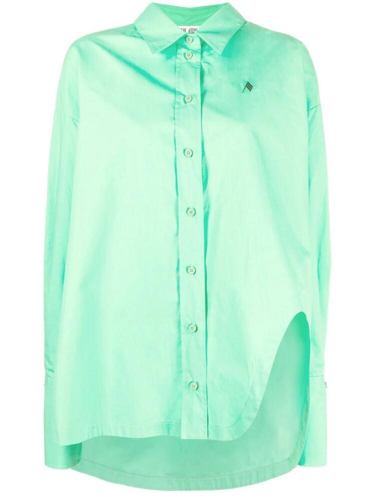 The Attico asymmetric cotton shirt - Green Cover