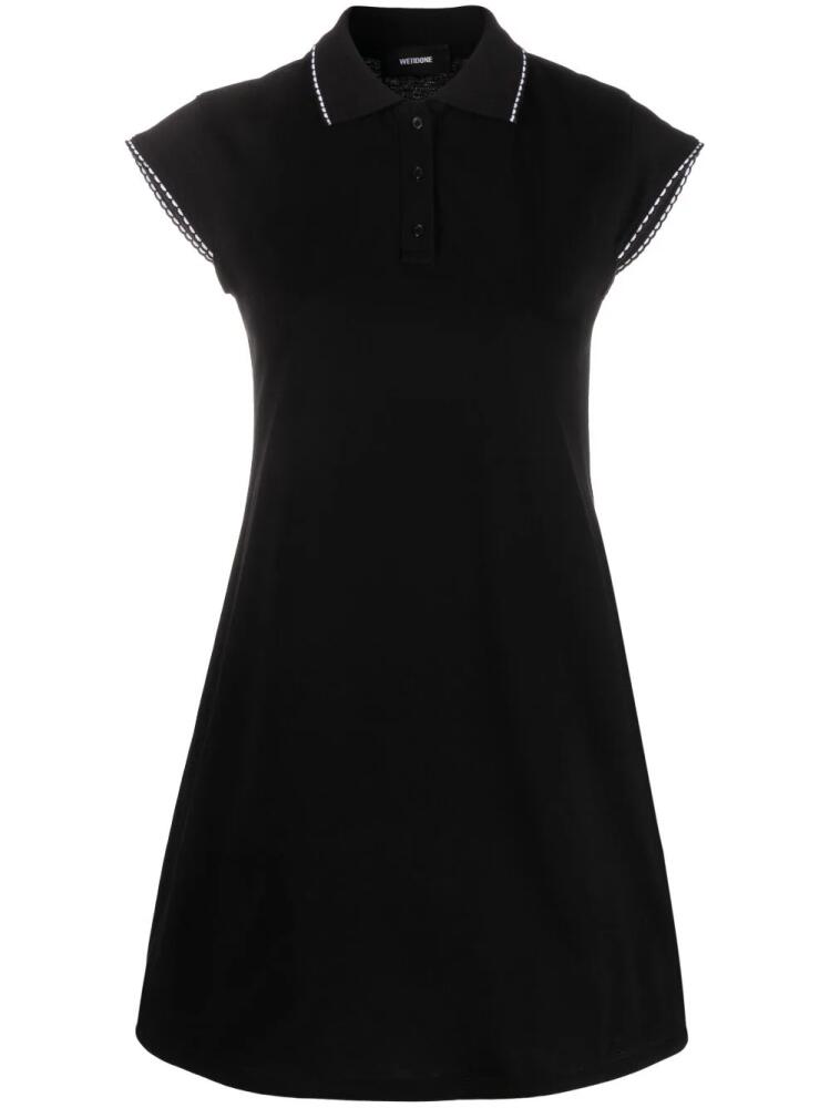 We11done lace-trim piqué mini dress - Black Cover