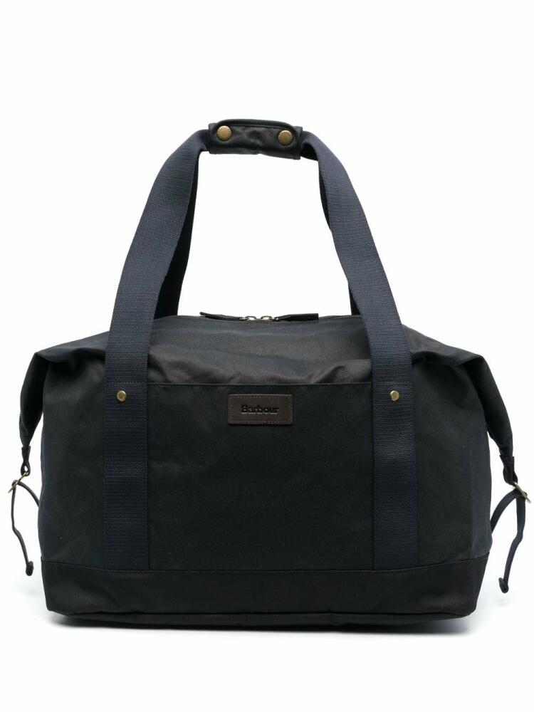 Barbour logo-patch luggage tote bag - Blue Cover