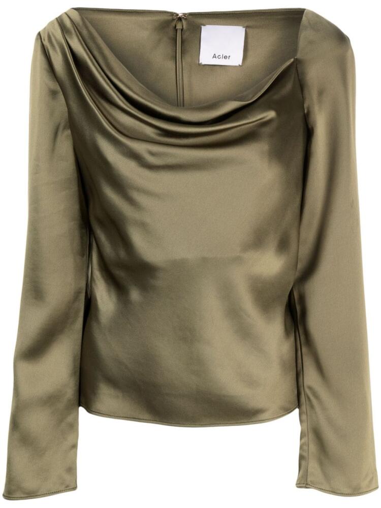 Acler Hallett satin-finish blouse - Green Cover