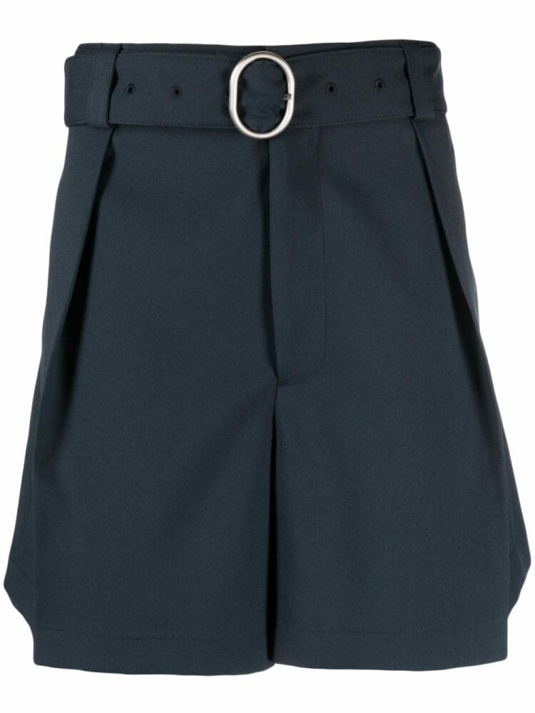 Jil Sander belted wide-leg shorts - Blue Cover