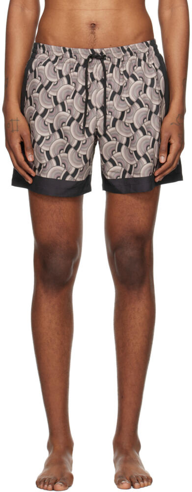 Dries Van Noten Taupe Printed Swim Shorts Cover