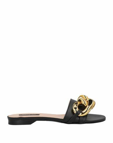 Patrizia Pepe Woman Sandals Black Leather Cover