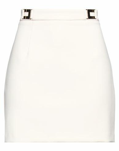 Elisabetta Franchi Woman Mini skirt Ivory Polyester, Elastane Cover