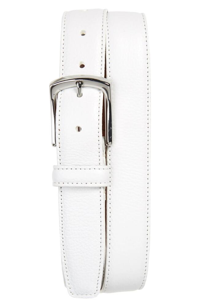 Torino Burnished Leather Belt in White Cover