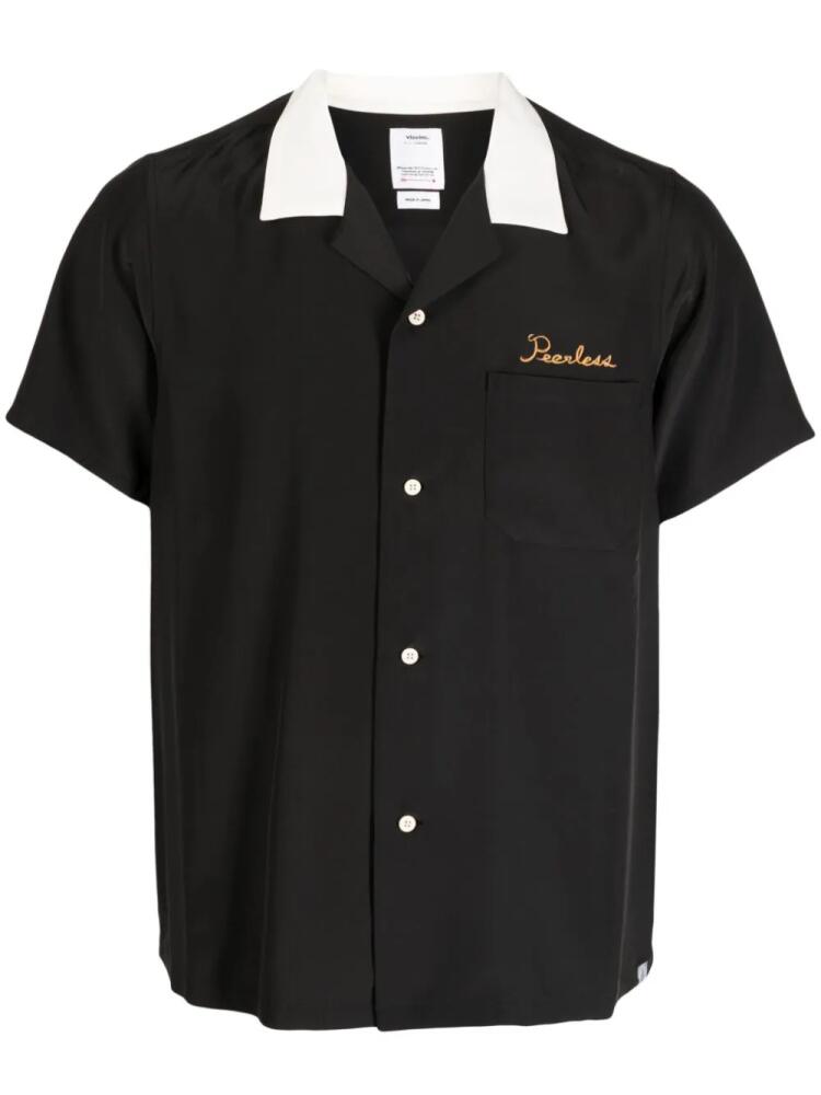 visvim logo-embroidered silk shirt - Black Cover