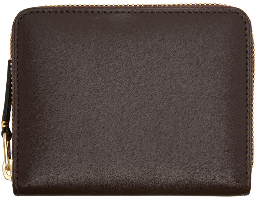 COMME des GARÇONS WALLETS Brown Leather Multicard Zip Card Holder Cover