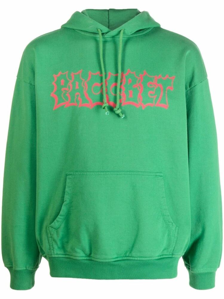 RASSVET logo-print drawstring hoodie - Green Cover