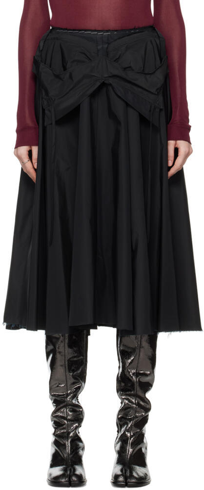 Maison Margiela Black Work-in-Progress Midi Skirt Cover