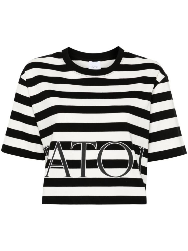 Patou striped organic-cotton T-shirt - Black Cover